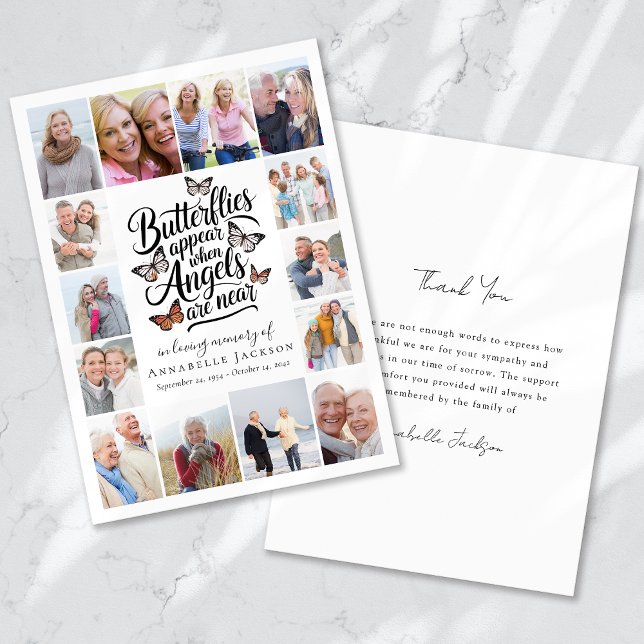 Cartão De Agradecimento Butterflies Angels Collage Foto (Criador carregado)