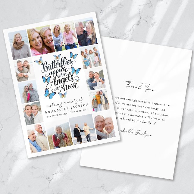 Cartão De Agradecimento Butterflies Angels Collage Foto (Criador carregado)