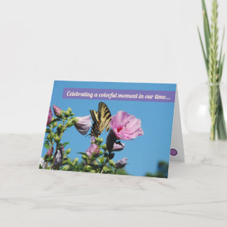 Cartão De Agradecimento Butterfly in Flowers Thank you Card