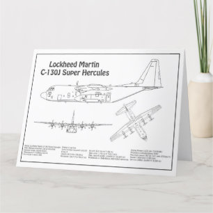 Cartão De Agradecimento C-130 Hércules - Planos de avião para Blueprint BD