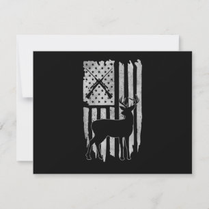 Cartão De Agradecimento Caça ao Veado com Bandeira Americana Patriota Caça