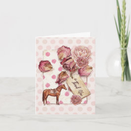 Cartão De Agradecimento Caça Elegante do Aniversário Equestre