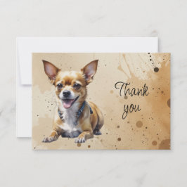 Cartão De Agradecimento Cachorro Chihuahua Fofo Divertido Obrigado