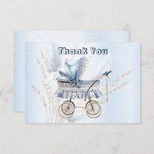 Cartão De Agradecimento Cachorro Clássico Cachorro Rolante Azul Lindo