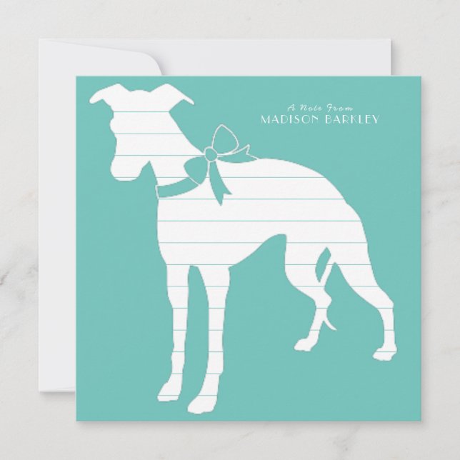 Cartão De Agradecimento Cachorro de Whippet (Frente)