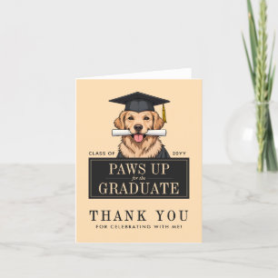 Cartão De Agradecimento Cachorro do Retriever do Ouro de Graduação Persona