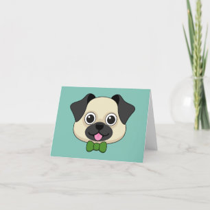 Cartão De Agradecimento Cachorro Feliz e Bonito com Papillon