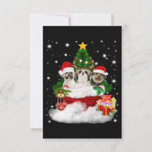 Cartão De Agradecimento Cachorro   Feliz Natal Bela Shih Tzu