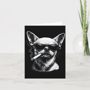 Cartão De Agradecimento Cachorro fumando cigarro meme engraçado de Chihuah