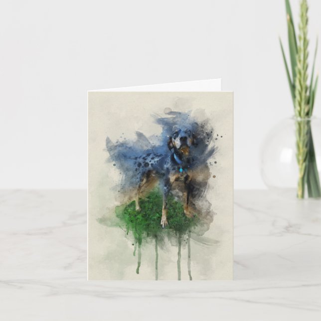 Cartão De Agradecimento Cachorro-Leopardo-Azul-Catahoula no Cartão-d-Água (Frente)