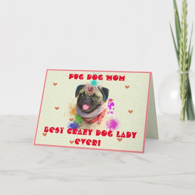 Cartão De Agradecimento Cachorro Mãozinho Personalizado A Melhor Dama Louc (Frente)