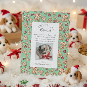 Cartão De Agradecimento Cachorro Positivamente Grato 1º Natal