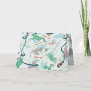 Cartão De Agradecimento Cachorro Walker Pet Sitter Obrigado Ossos Ilustrad