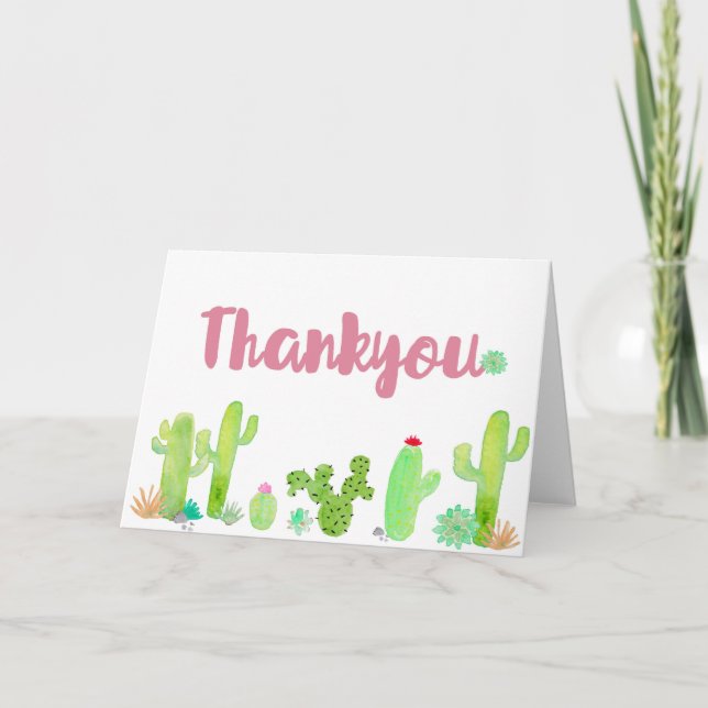 Cartão De Agradecimento Cacti thank you card (Frente)