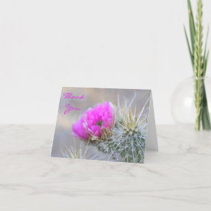 Cartão De Agradecimento Cacto floresce rosa