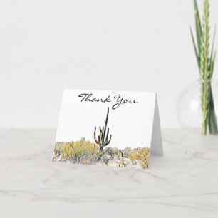 Cartão De Agradecimento Cacto Saguaro do Arizona Obrigado