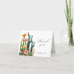 Cartão De Agradecimento Cactus Fiesta Floral Chá de Noiva