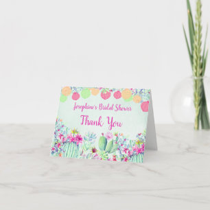 Cartão De Agradecimento Cactus Lantern Suculta Chá de panela Obrigado