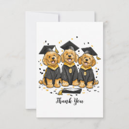 Cartão De Agradecimento Cães Goldendoodle de Graduação Obrigado