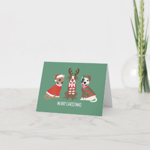 Cartão De Agradecimento Cães Pit Bull de Natal Obrigado