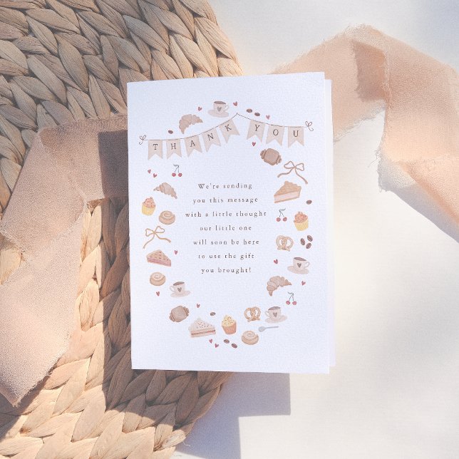 Cartão De Agradecimento Cafe Bebe Baby Shower Thank You (Criador carregado)