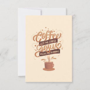 Cartão De Agradecimento Café, Café E Jesus