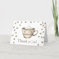 Café coando Chuveiro de bebê Obrigado