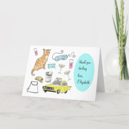 Cartão De Agradecimento Café da manhã desenhado à mão na Tiffanys Girly