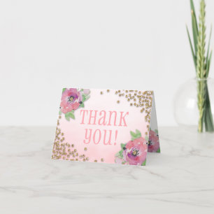 Cartão De Agradecimento Café da Manhã e Brinde no Chá de Noiva Glitter Agr