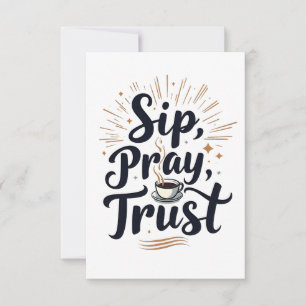 Cartão De Agradecimento Café De Confiança De Sip Pray E Jesus Lover