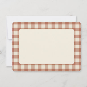 Cartão De Agradecimento Cai Amaro em Gingham de Panna Cotta - padrão xadre