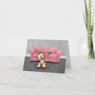 Cartão De Agradecimento Cairn Terrier with Pink Sofa Blank Card