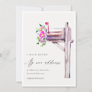 Cartão De Agradecimento Caixa de Correio Flórida Rosa Livremente que Movi