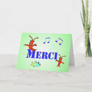 Cartão De Agradecimento Cajun Themed Crawfish Thank You in French