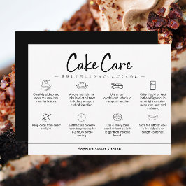 Cartão De Agradecimento Cake Care Instructions Minimalist