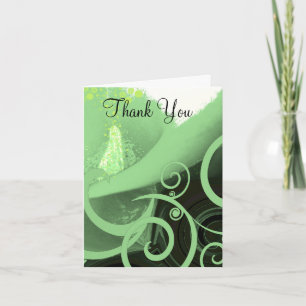 Cartão De Agradecimento Cala Lilly Green Swirls - Obrigado -