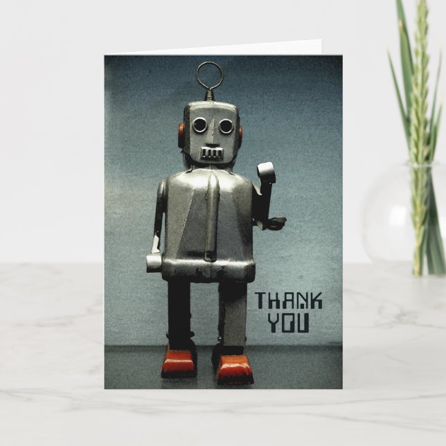 Cartão De Agradecimento Calçados Robot Red (Frente)
