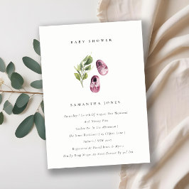 Cartão De Agradecimento Calçados rosa-claro, Chá de fraldas de Foliage Gir