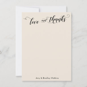 Cartão De Agradecimento Caligrafia Elegante Obrigado Simple Cream