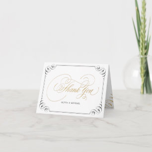 Cartão De Agradecimento Caligrafia elegante, obrigado vintage