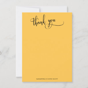 Cartão De Agradecimento Caligrafia elegante - Simples Apricot Obrigado
