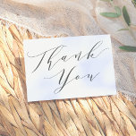 Cartão De Agradecimento Caligrafia Minimalista Elegante Obrigado<br><div class="desc">Um obrigado elegante...  para combinar com qualquer evento. A frente da placa apresenta "Obrigado" na caligrafia. As placas revertem para uma mensagem personalizada de obrigado- você que pode ser editada ou excluída de acordo com suas necessidades. Visite nossa loja para mais designs.</div>