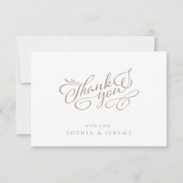 Cartão De Agradecimento Caligrafia Minimalista Elegante Obrigado