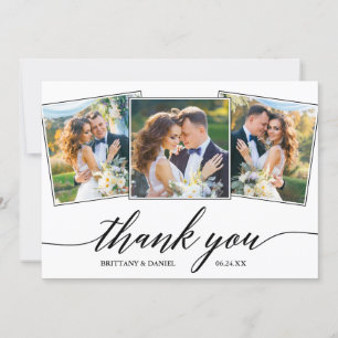 Cartão De Agradecimento Caligrafia Moderna 3 Fotografia Casamento