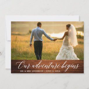 Cartão De Agradecimento Caligrafia Nossa Aventura Começa Casamento De Mad
