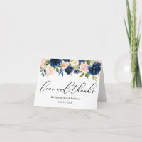 Caligrafia Obrigados Azul Cor-de-rosa Nota Floral