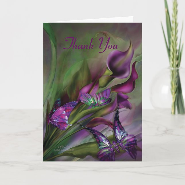 Cartão De Agradecimento Calla Lilies Thank You Card (Frente)