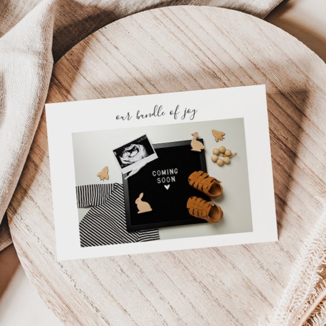 Cartão De Agradecimento Calligraphy Bundle of Joy Baby Announcement Card (Criador carregado)