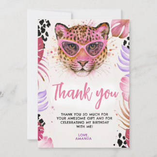 Cartão De Agradecimento Calling All Party Animals - Leopard Birthday