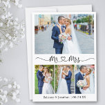 Cartão De Agradecimento Calliografia Heart Mr e Sra. 4 Photo Wedding<br><div class="desc">Manuscrito Simples e Moderno de Caligrafia Sr. e Sra. Heart Wedding Bride e Cartões de agradecimentos Fotográfico do Groom 4</div>
